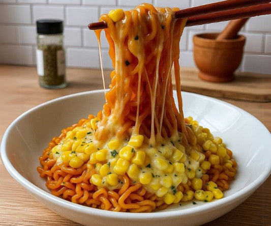 Spicy Corn Cheese Millet Noodles