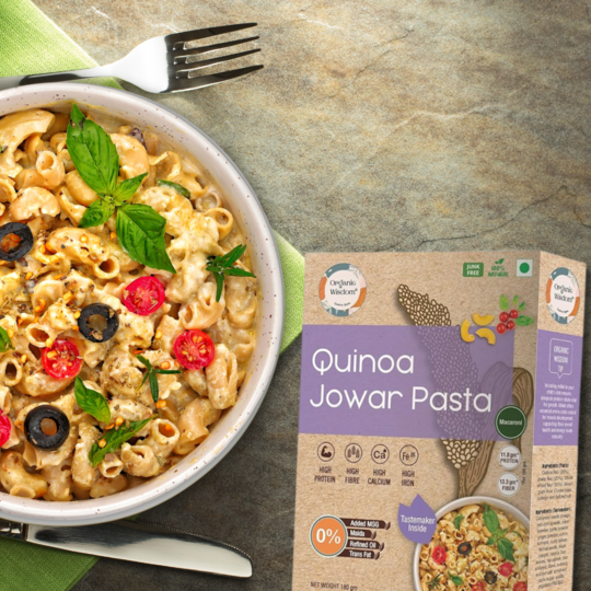 Organic Wisdom Quinoa jowar pasta is wholesome and gluten-free for mindful meals