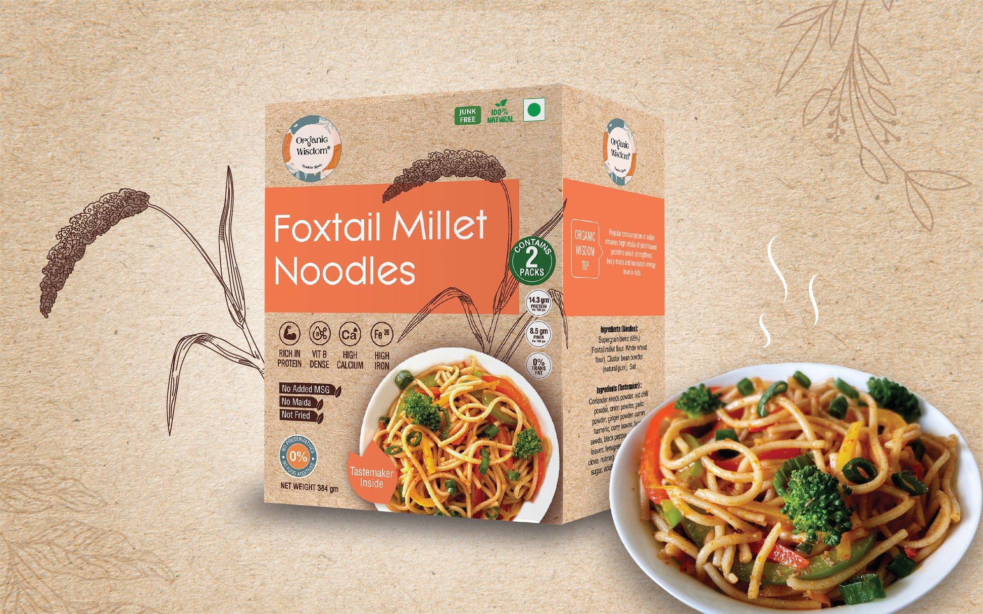 Healthy easy to make foxtail millet noodles