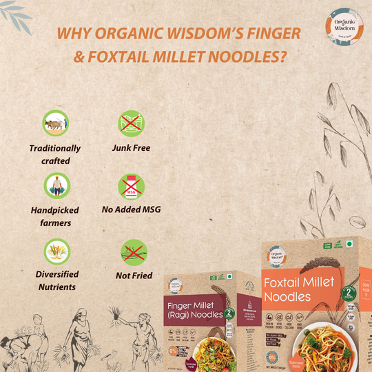 Chooose 100% organic millet noodles to make your body and digestion happy