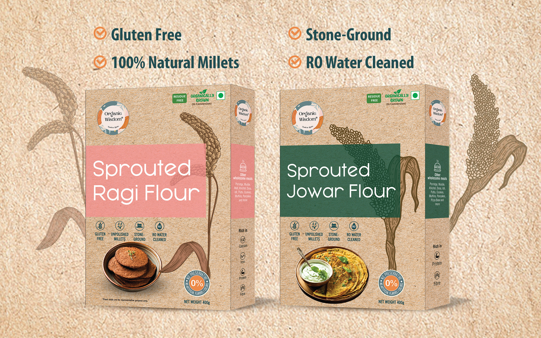 The Organic Wisdom ensures pure quality with every millet meals