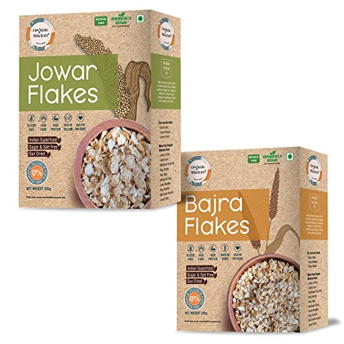 Oraganic wisdom millet flakes combo consisting Jowar Flakes and Bajra Flakes