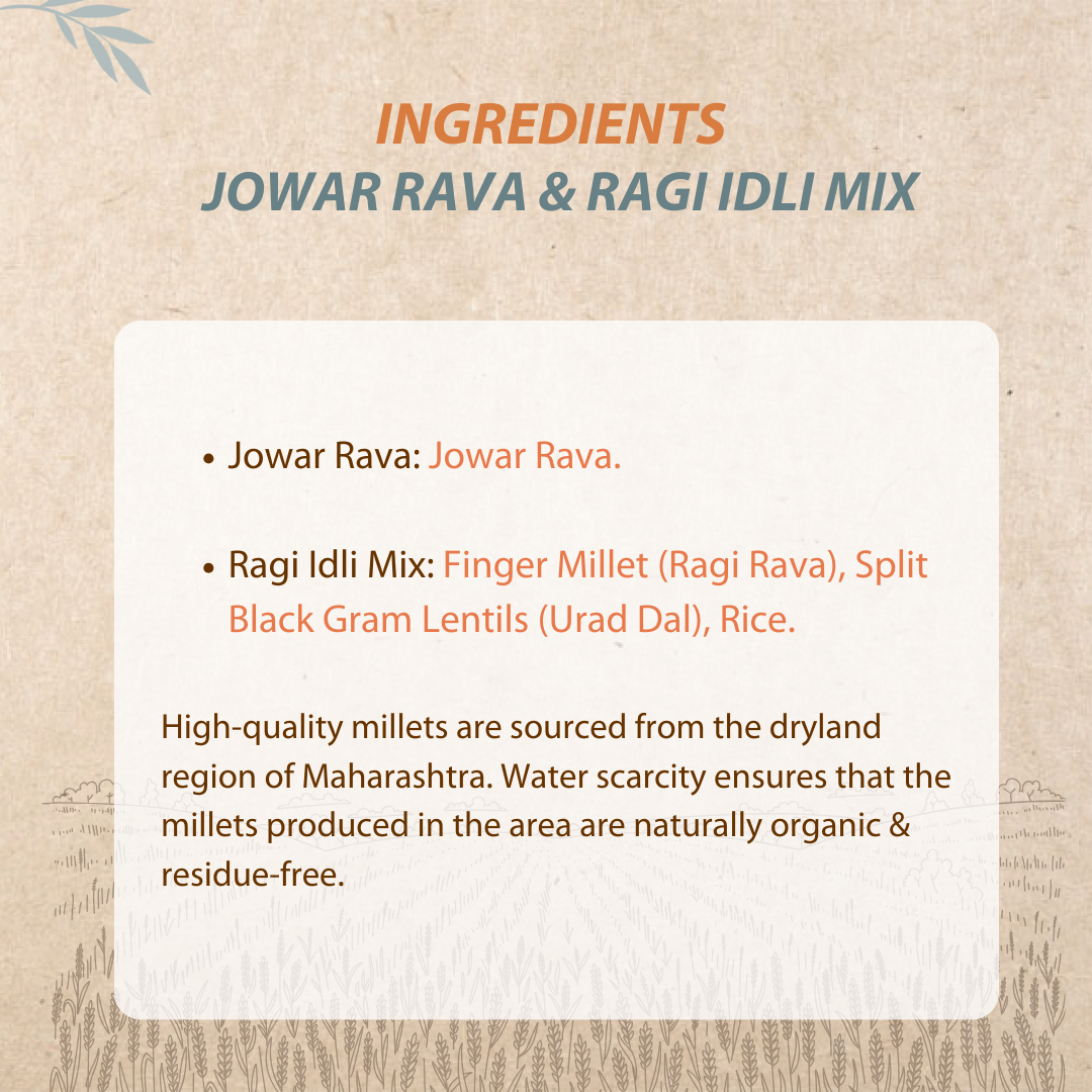 Ingredients Jowar Rava & Ragi Idli Mix