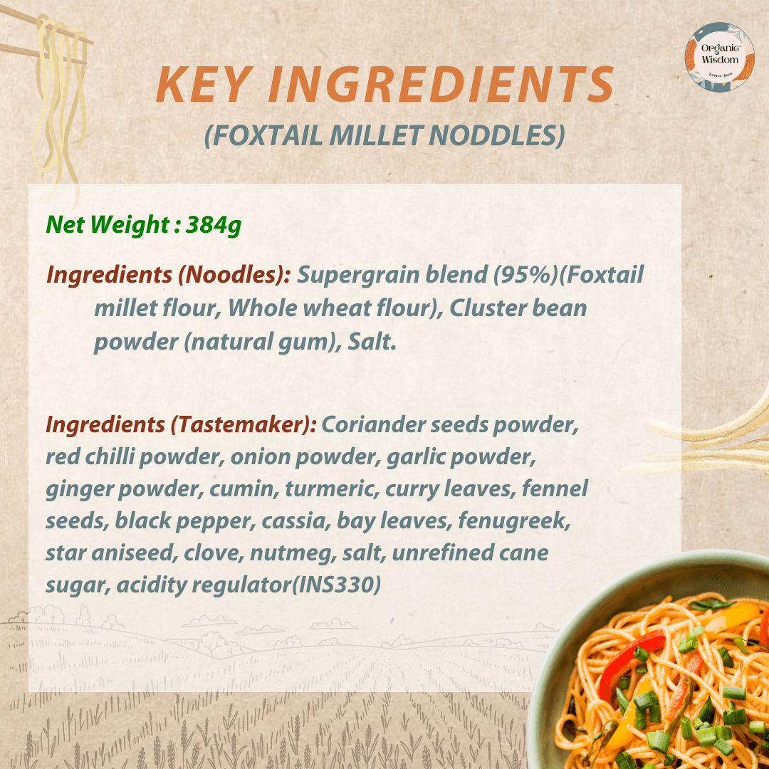 Complete ingredients list of organic foxtail healthy millets by Organic Millets