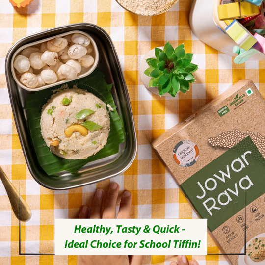 Organic wisdom's Jowar Rava - Healthy & Tasty Tiffin Box Meal