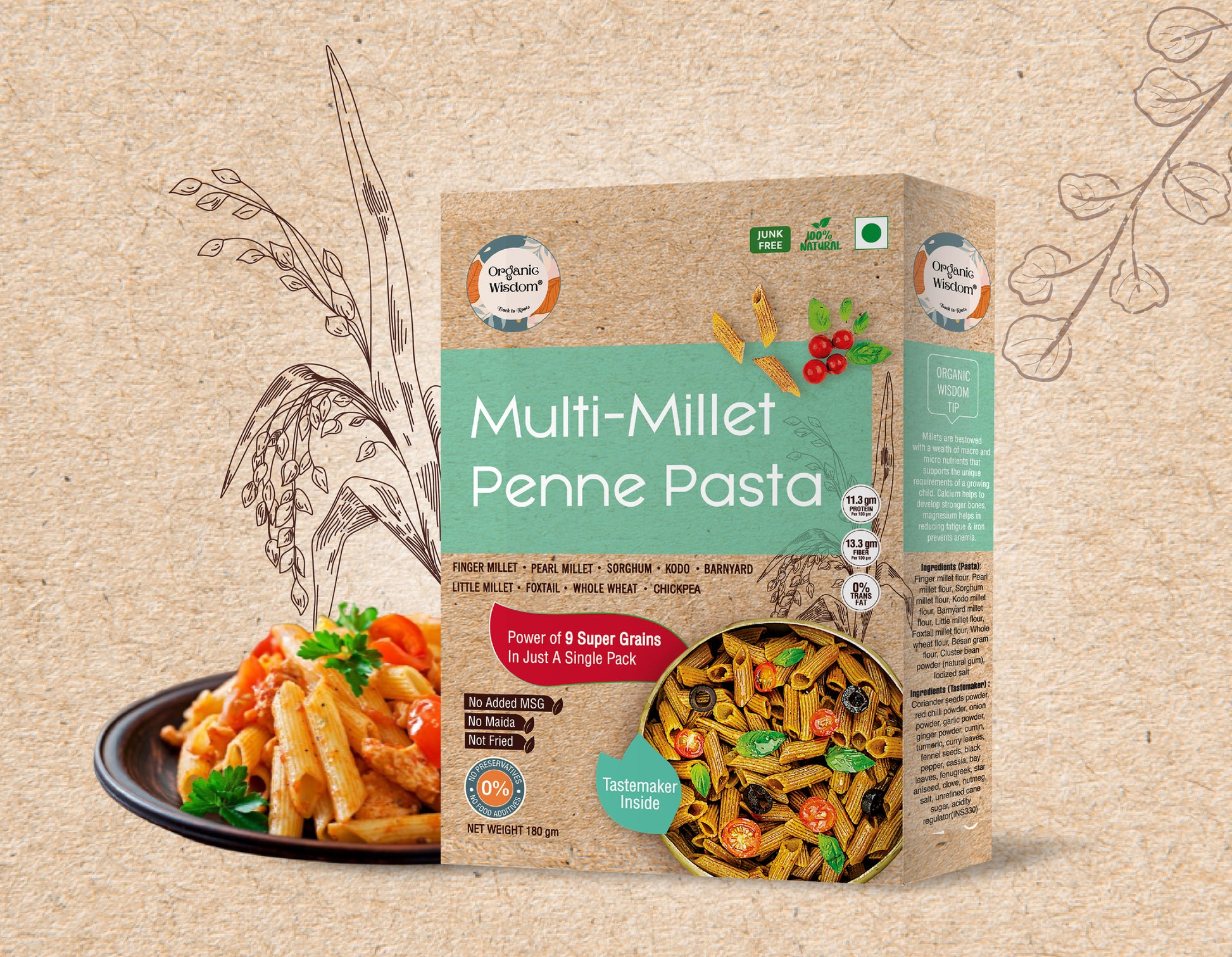 Every meal healthy and nutrients filled with Multi millet penne pasta