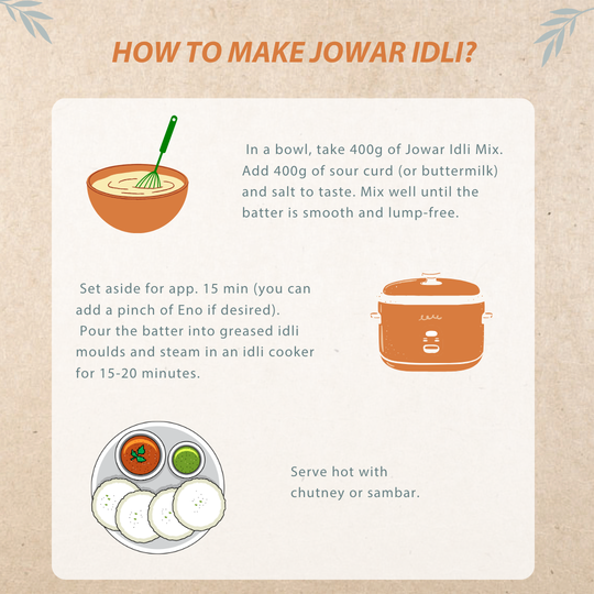 Simple to follow Jowar idli recipe