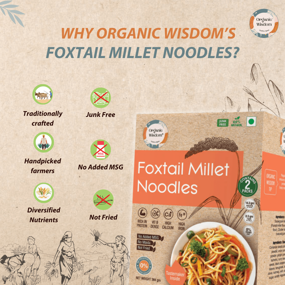 Organic foxtail noodles or kagni noodles with immense nutrients and health benefits