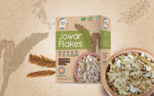Jowar flakes 100% organic which is made of jowar millet and totally gluten free