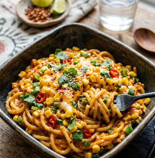 Spicy Corn Cheese Millet Noodles