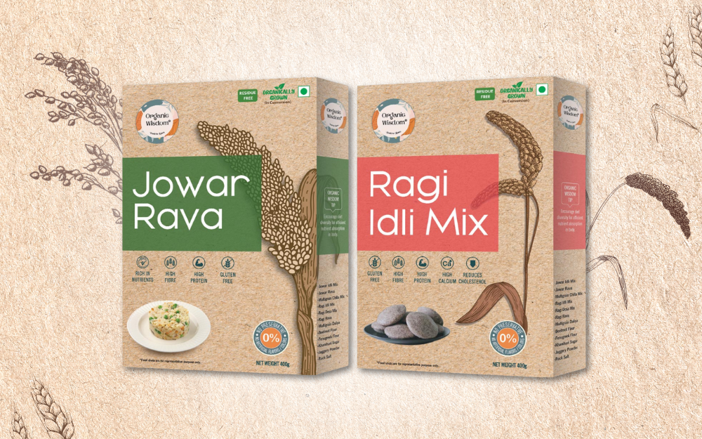 Combo of Protein, Calcium and Fibre rich Jowar Rava and Ragi Idli Mix – 400 gm each