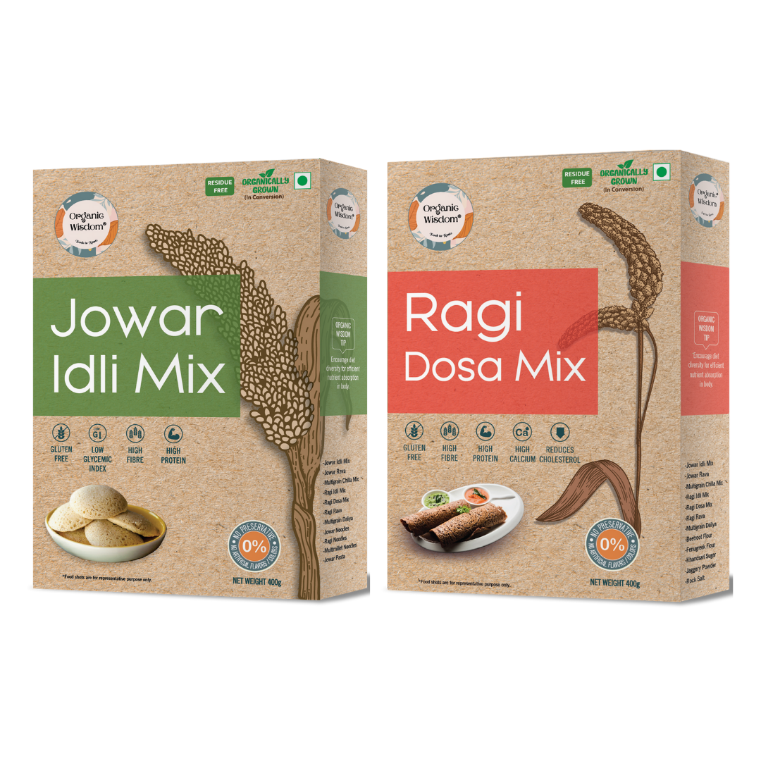 Johar Ragi Jowar Idli & Ragi Dosa Mix – Organic Wisdom