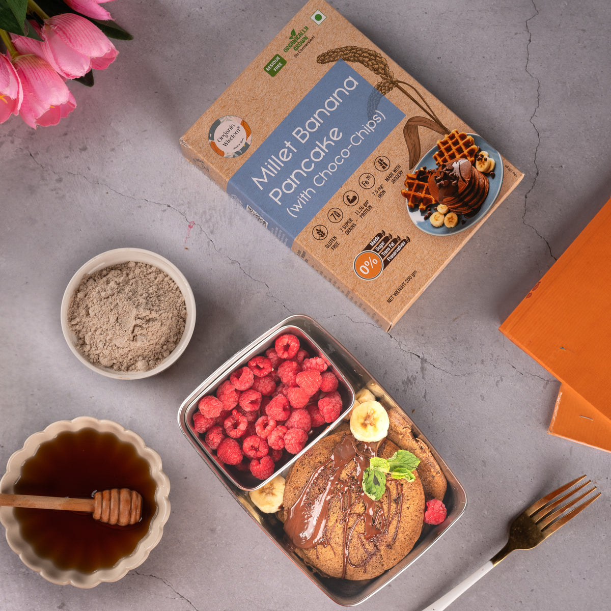 Kids' Tiffin Combo Pack of 5 — Ragi Idli Mix, Millet Banana Pancake Mix, Quinoa Jowar Pasta, Beetroot Ragi Pasta & Multi-Millet Noodles