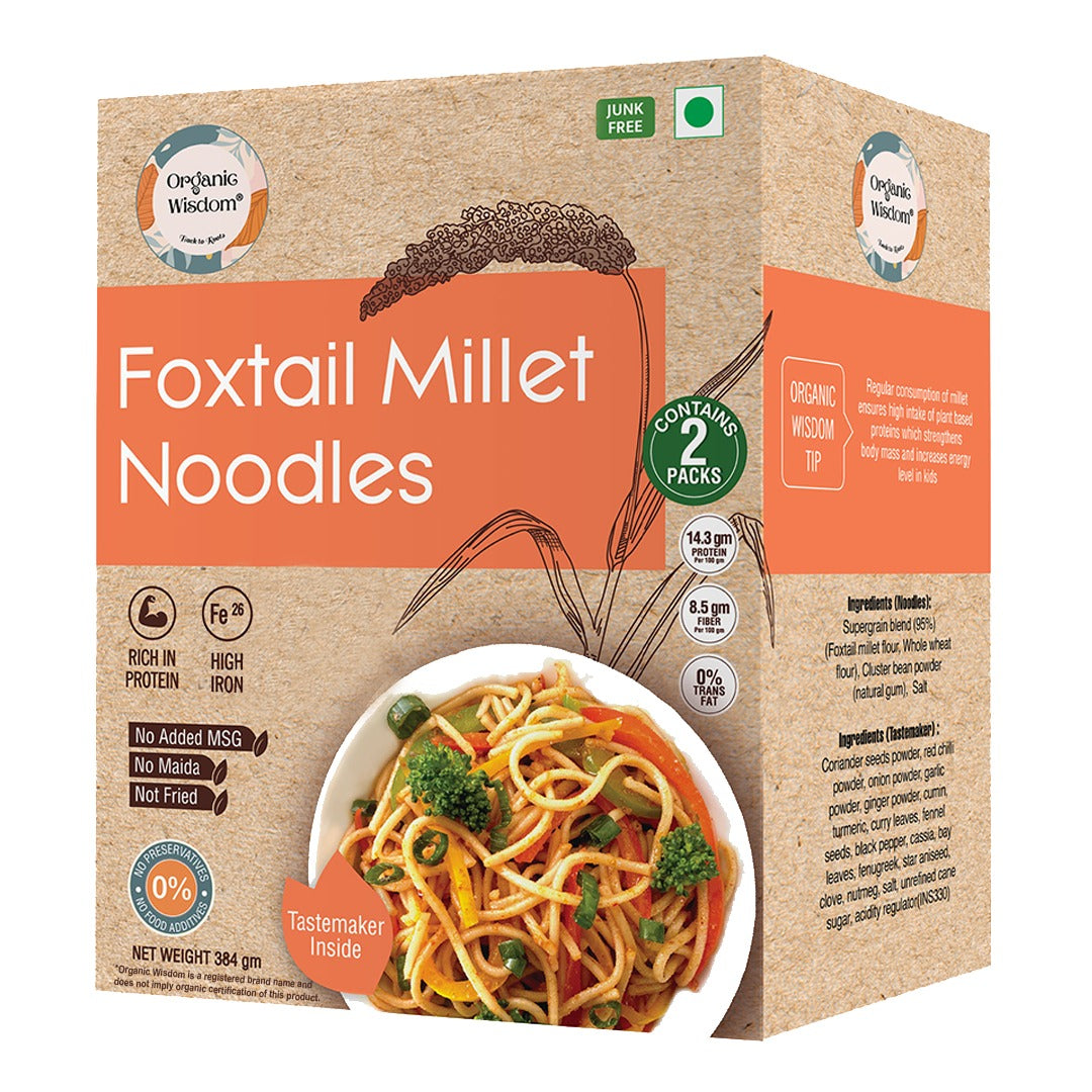 Foxtail Millet Noodles — Foxtail Millet & Whole Wheat Blend, Maida-Free, No MSG