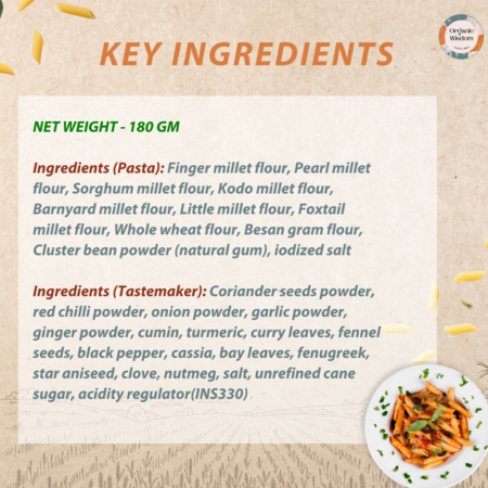 Multi Millets pasta bring texture, nutrition, and heartiness to every bite of your favorite pasta