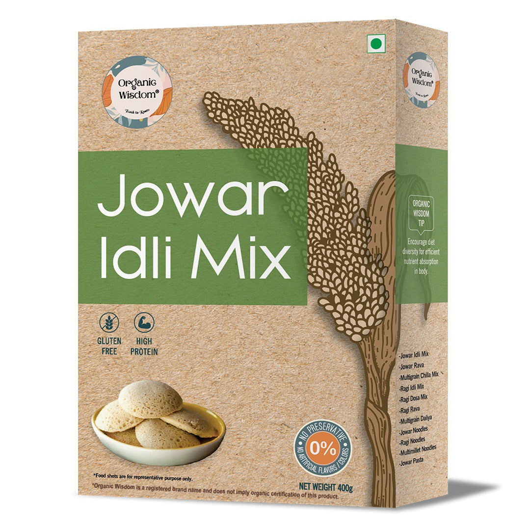 Jowar Idli Mix — Stone-Ground Sorghum, Rice-Free Alternative, Instant Mix, 400g