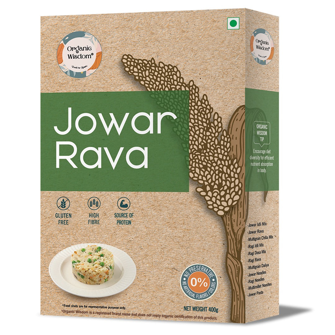 Stone-Ground Jowar Rava — Semolina Substitute, High Fibre, 400g