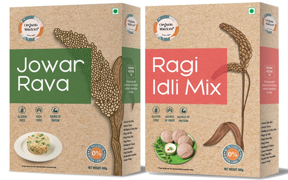 Jowar Rava and Ragi Idli Mix