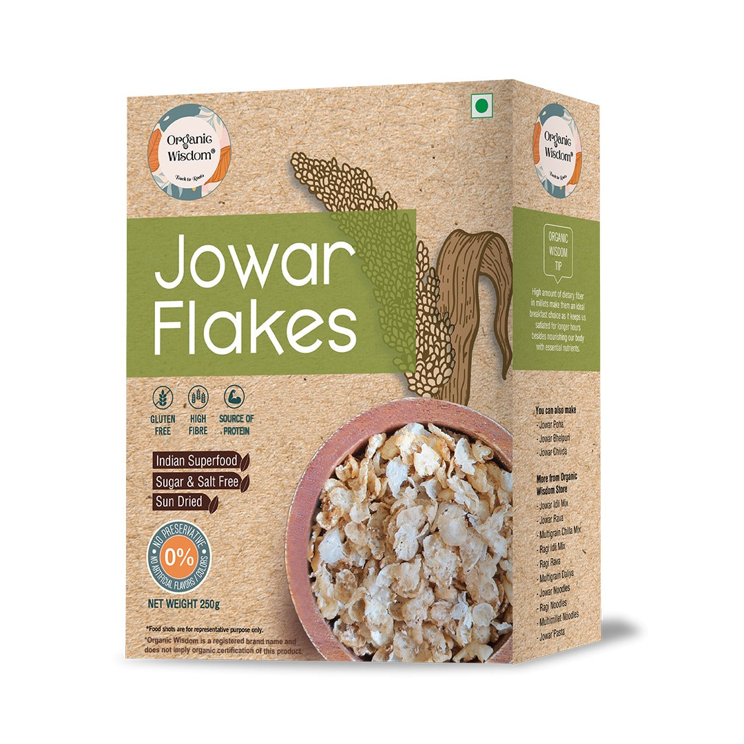 Jowar (Sorghum) Flakes — Sun-Dried, No Added Salt/Sugar, 250g