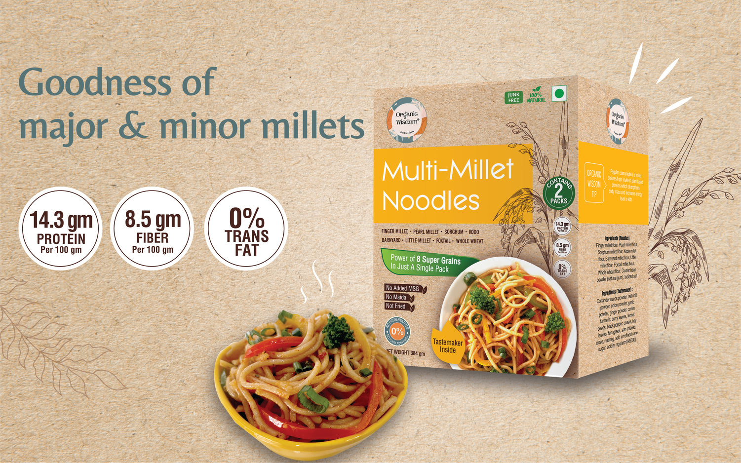 Made with real millets, not artificial ingredients