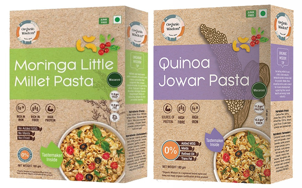 Moringa Little Millet Pasta + Quinoa Jowar Macaroni Combo — 2-Pack