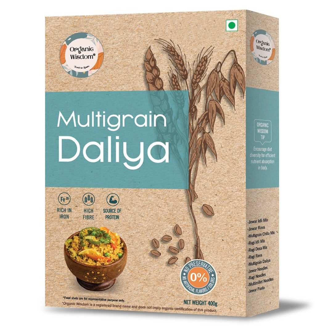 Multigrain Daliya (Broken Wheat & Millet Blend) — High Fibre Breakfast Cereal, 400g