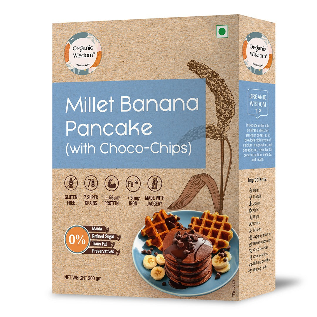 Millet Banana Pancake (With Choco-Chips)