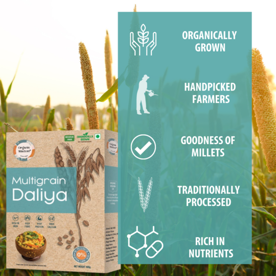 Pure, unprocessed Multi grain Daliya for clean and nourishing meals.

