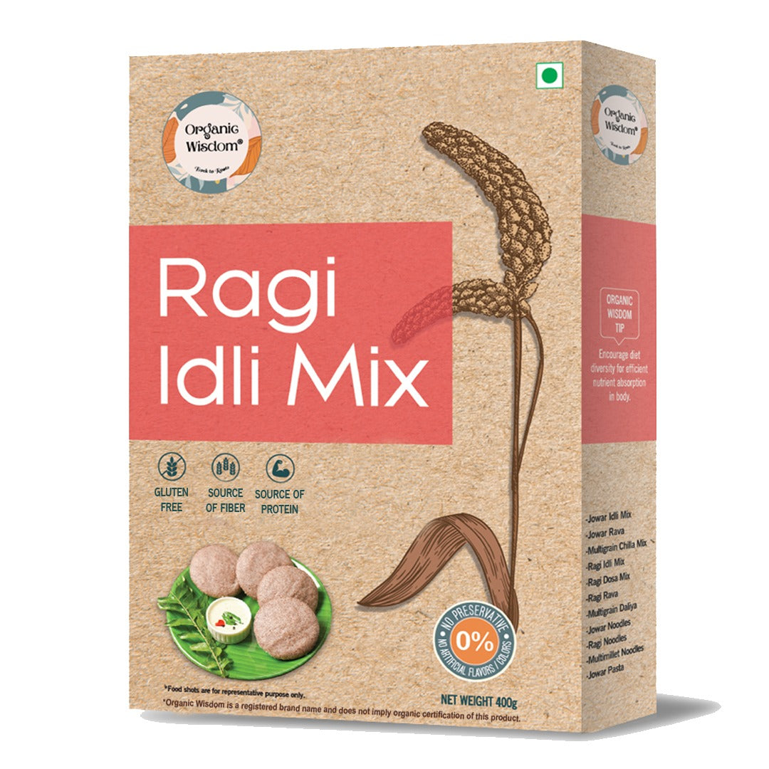 Ragi (Finger Millet) Idli Mix — Stone-Ground, High Calcium, Instant Mix, 400g