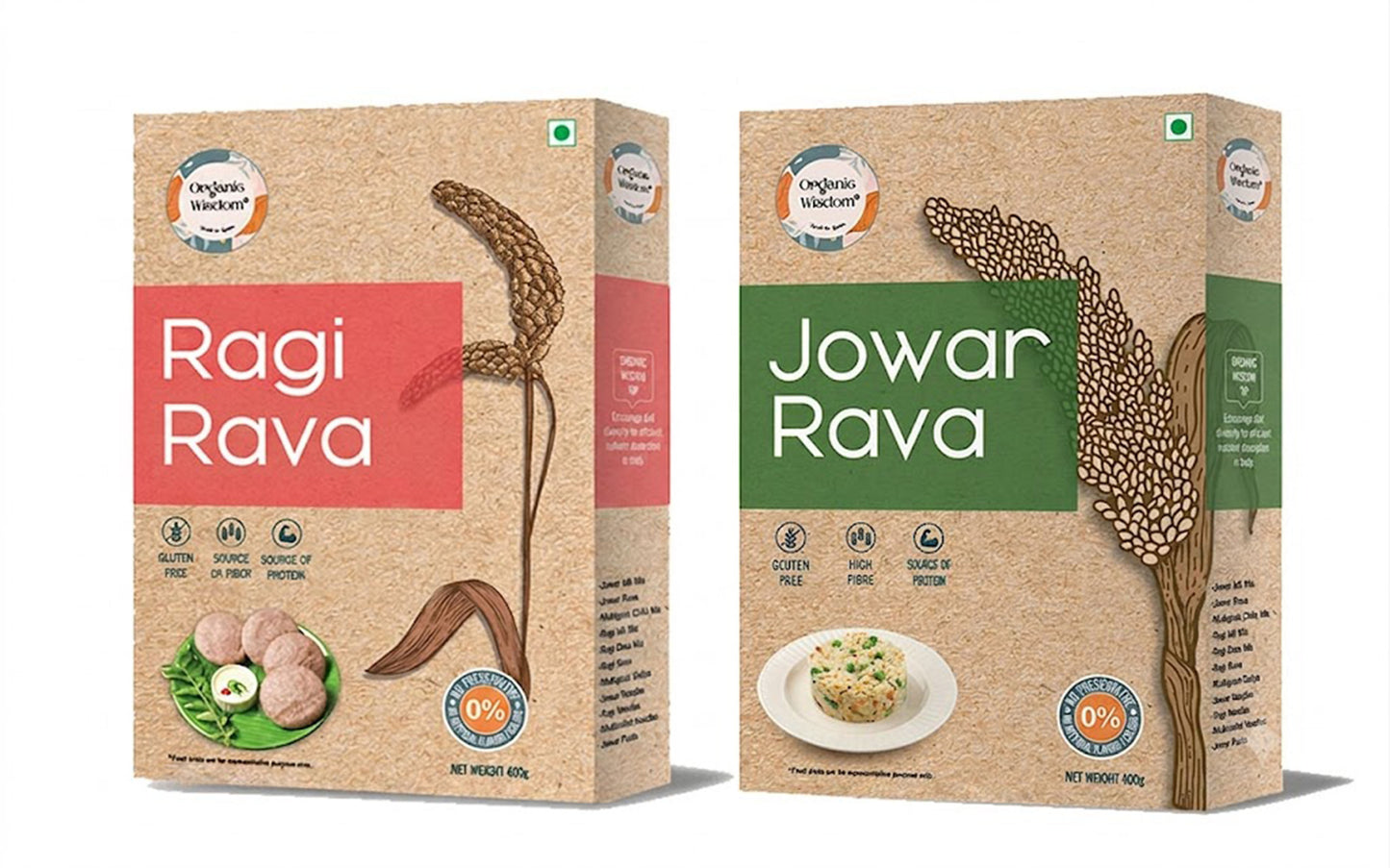 Jowar Rava + Ragi Rava Combo — Stone-Ground, Calcium & Fibre Breakfast Duo, 2-Pack