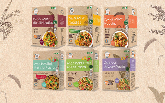 Millet Noodles & Pasta Combo Pack of 6 — 3 Millet Noodles + 3 Millet Pastas