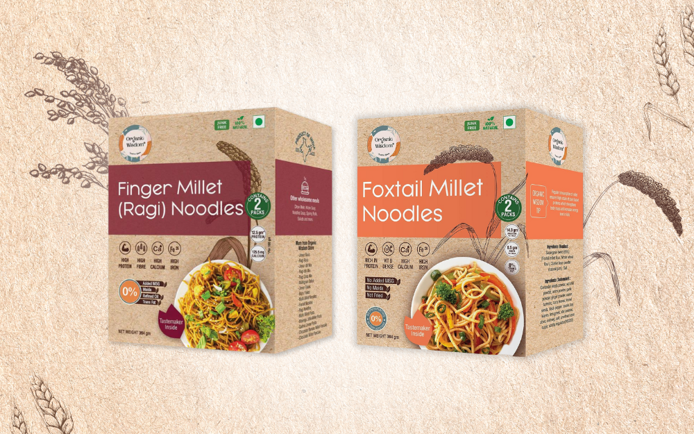 The Organic Wisdom Finger millet aka Ragi millet noodles and Foxtail aka kagni Noodles