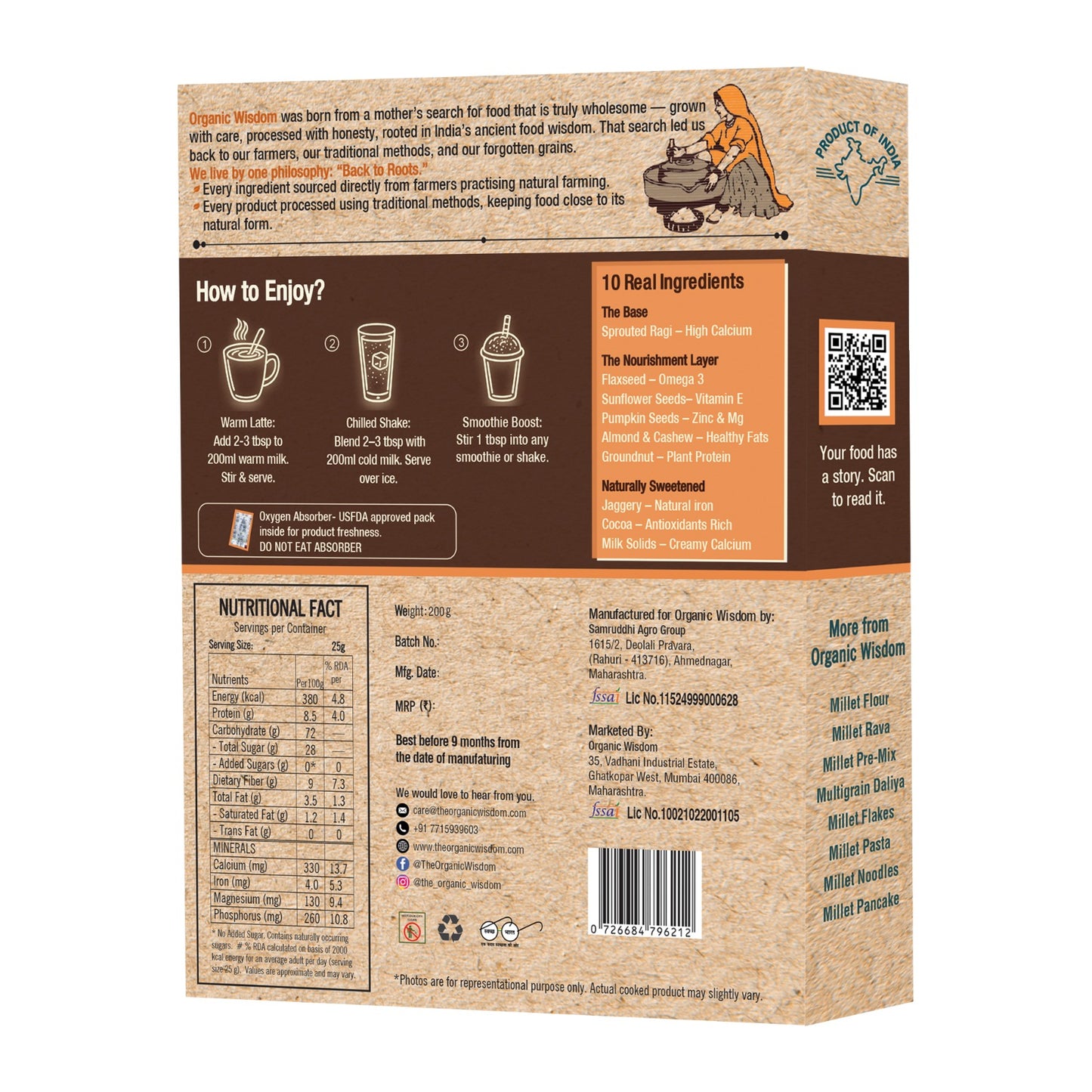 Sprouted Ragi Chocolate Mix