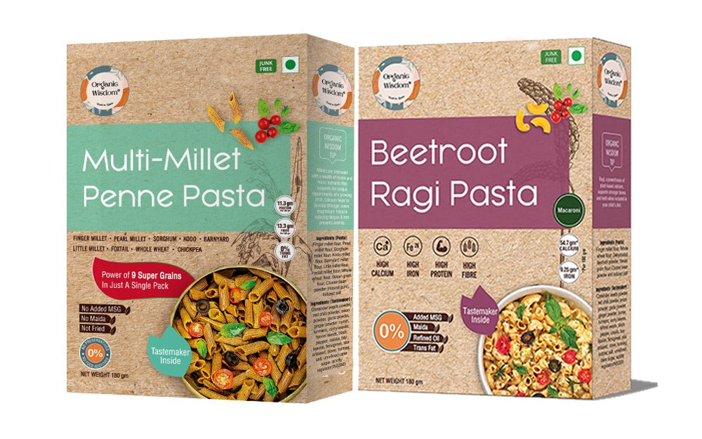 Multi Millet Penne & Beetroot Ragi Pasta