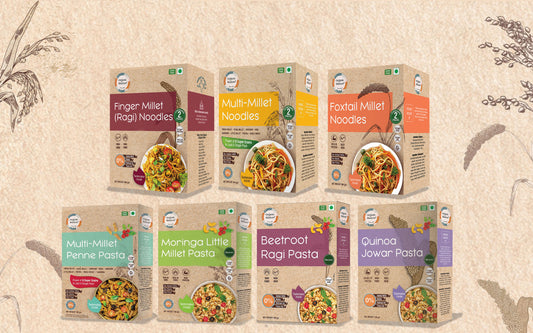 Multi Millet Penne Pasta + Beetroot Ragi Pasta Combo — Millet & Whole Wheat Blends, 2-Pack