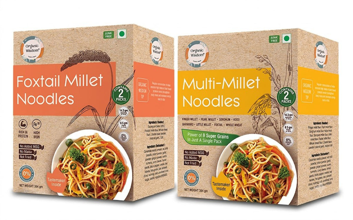 Multi-Millet Noodles + Foxtail Millet Noodles Combo (Best Seller) — Millet & Whole Wheat Blends, 2-Pack