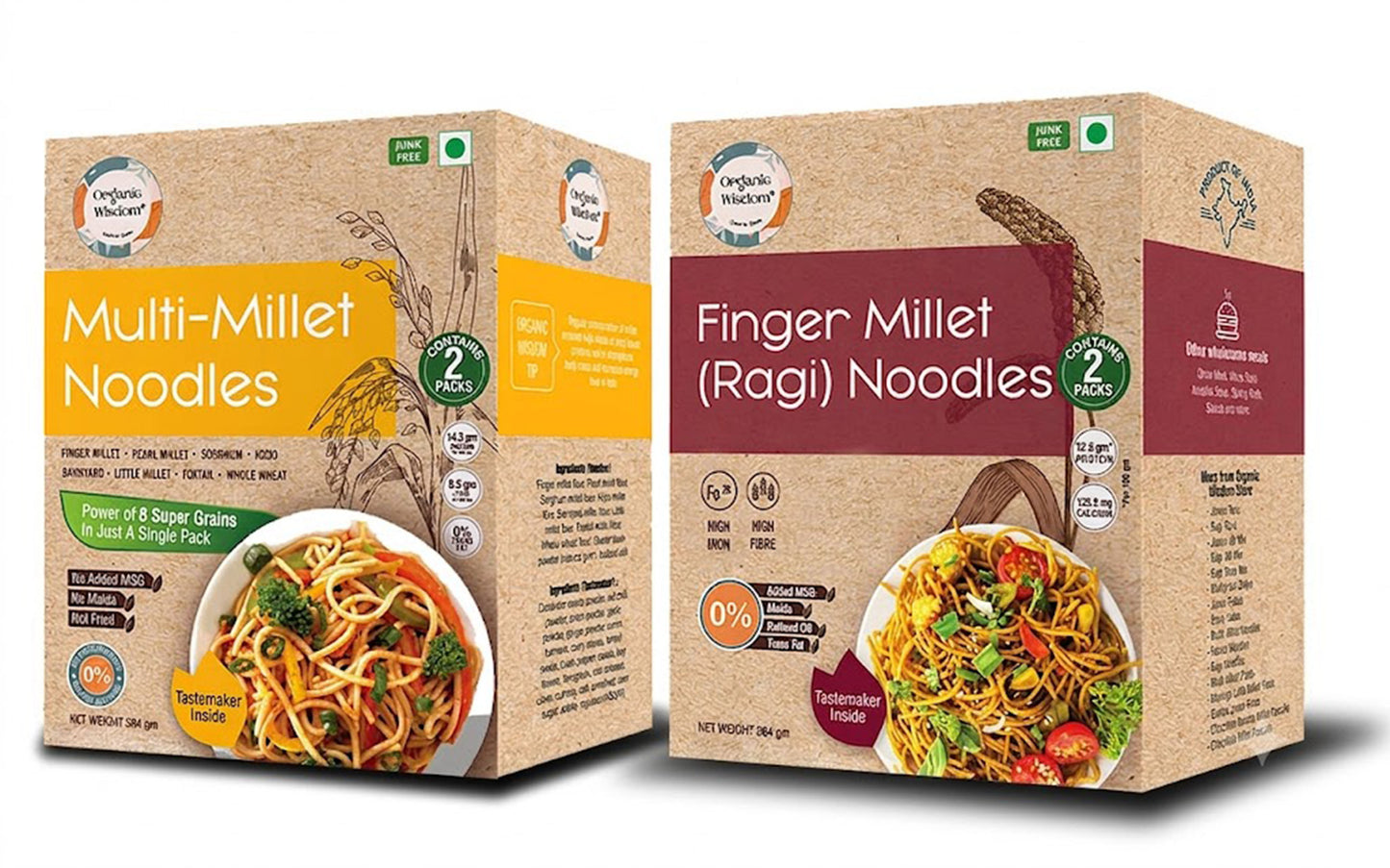 Multi-Millet Noodles + Ragi Noodles Combo — Millet & Whole Wheat Blends, 2-Pack