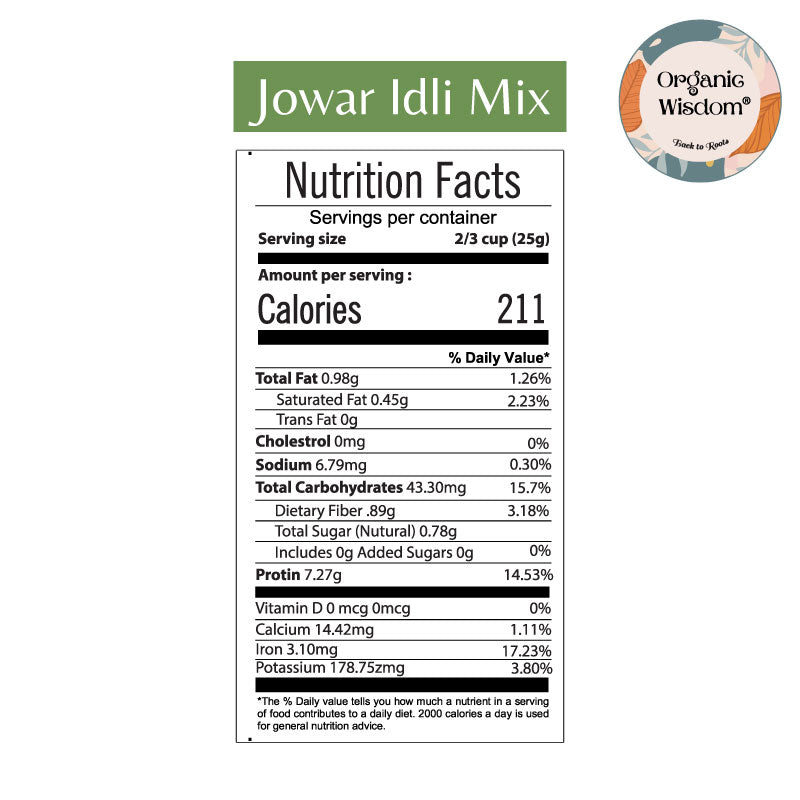 Jowar Idli Nutrition